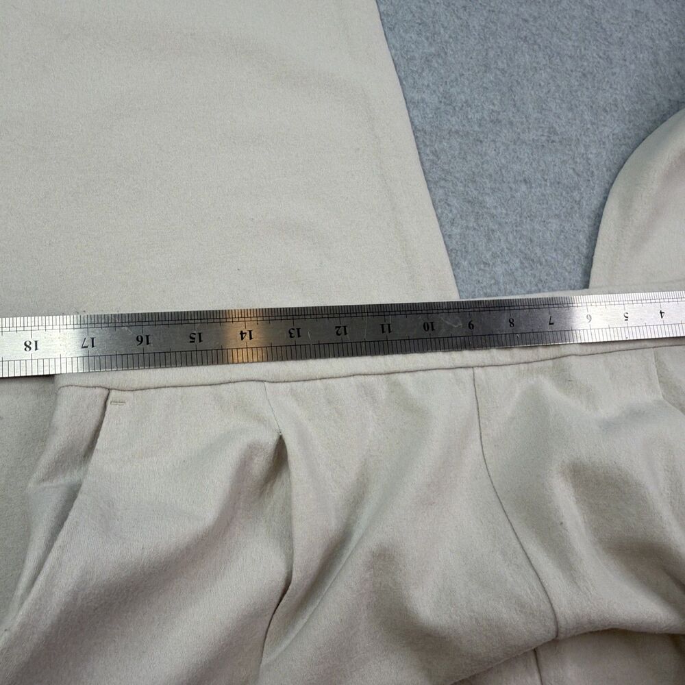 Eileen Fisher Wool Wide Leg Pants Large Ivory Elastic Waist Capsule Minimalist - Picture 10 of 16